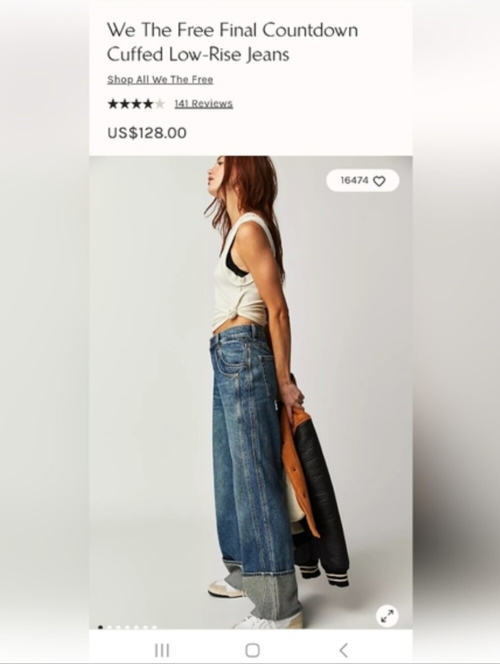 We The Free Cuffed Wide-Leg Jeans - Faded Blue